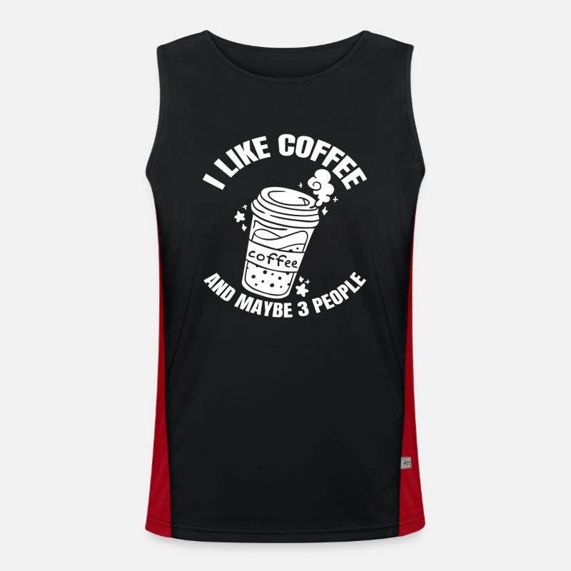 Coffee Cup Coffee Caffeine Gift Coffee Bean Débardeur respirant contrasté Homme 