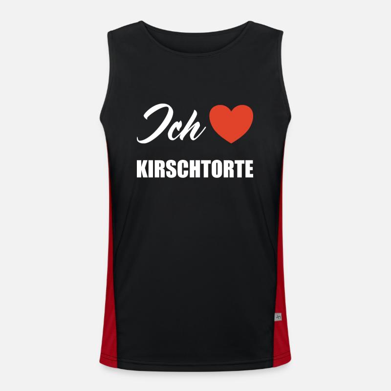 Ich liebe Kirschtorte Funktionelles Kontrast-Tank Top für Männer 