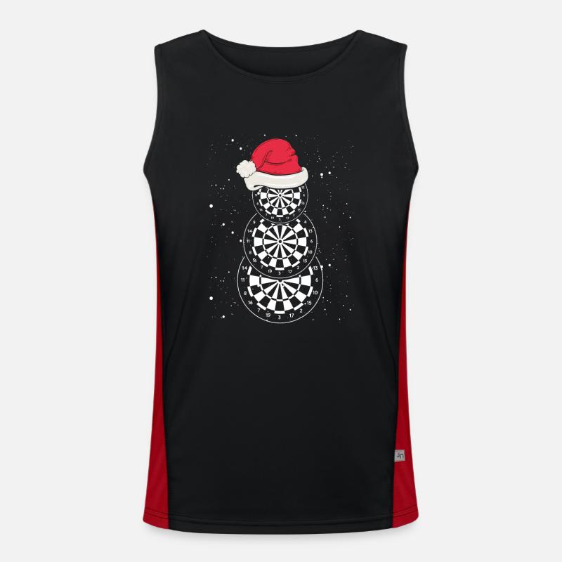 Der Schneemann Sind Drei Dartscheiben Funktionelles Kontrast-Tank Top für Männer 