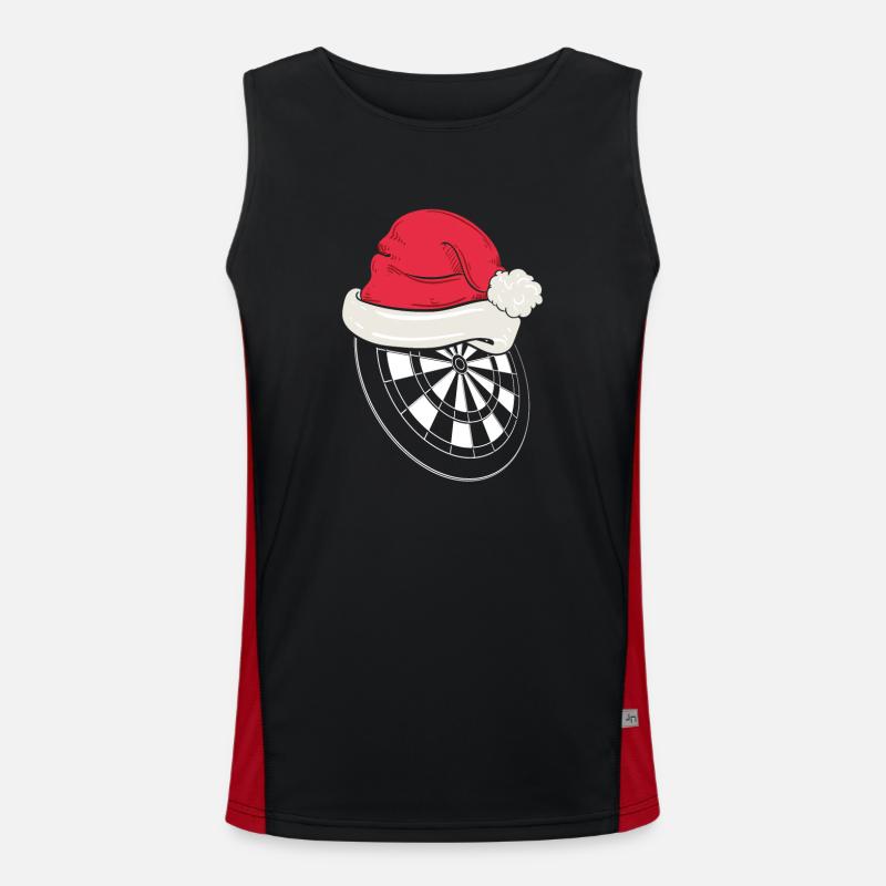 Dartscheibe Mit Rotem Hut Zu Weihnachten Funktionelles Kontrast-Tank Top für Männer 