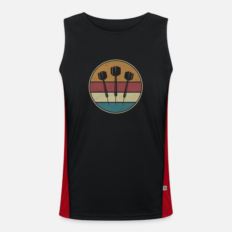 Vintage Darter Darts Player 3 Arrows Darts Gift Men's Functional Contrast Tank Top 