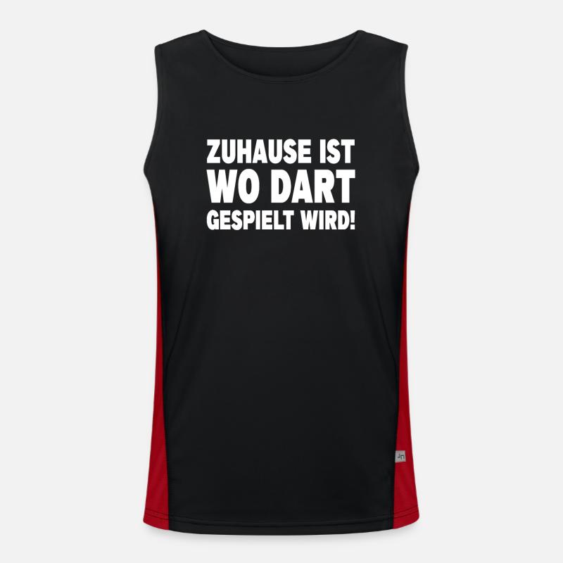 Zuhause Ist Wo Dart Gespielt Wird Darten Darts Funktionelles Kontrast-Tank Top für Männer 