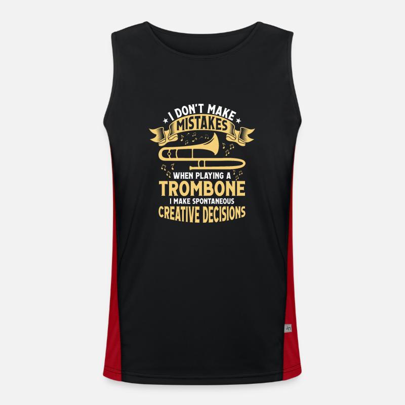 I Don't Make Mistakes When Playing A Trombone Trom Funktionelles Kontrast-Tank Top für Männer 