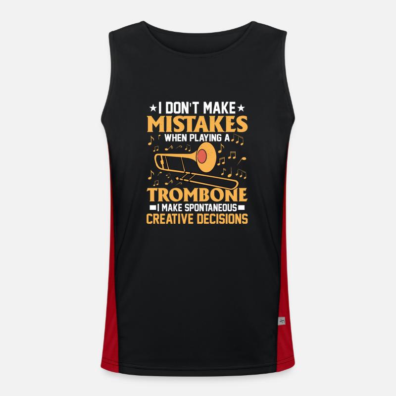 I Don't Make Mistakes When Playing A Trombone Play Funktionelles Kontrast-Tank Top für Männer 