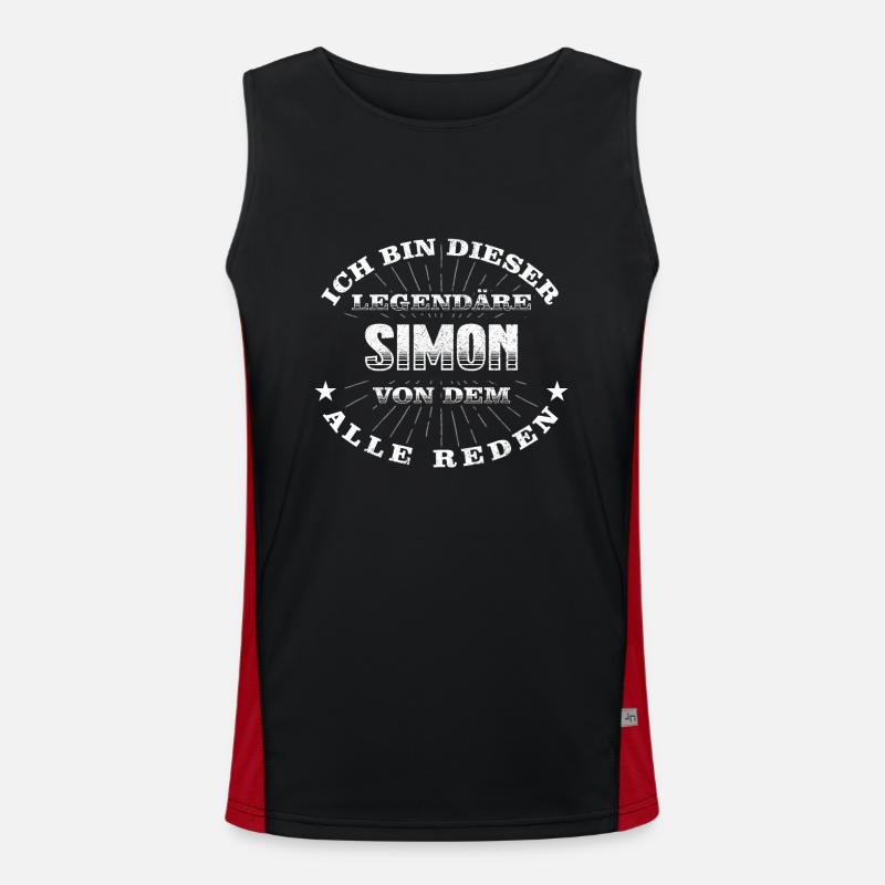 Legendärer Simon lustiger vorname Name Funktionelles Kontrast-Tank Top für Männer 