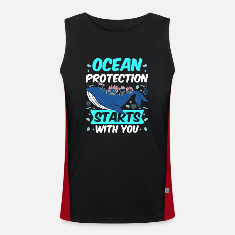 Der Schutz Der Meere Beginnt Bei Dir See Meer Funktionelles Kontrast-Tank Top für Männer 