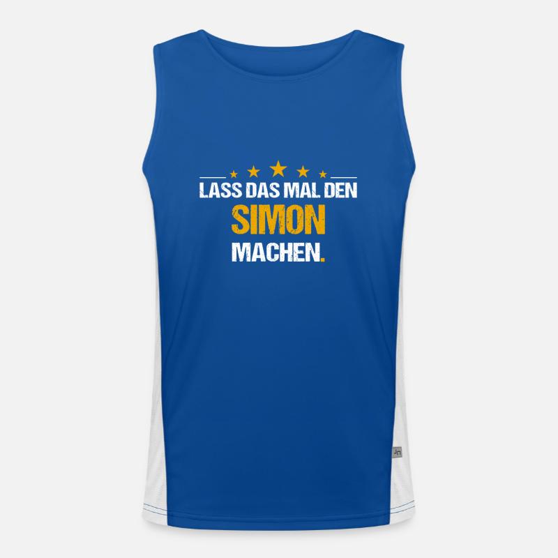 Lass das mal den Simon machen Name Funktionelles Kontrast-Tank Top für Männer 