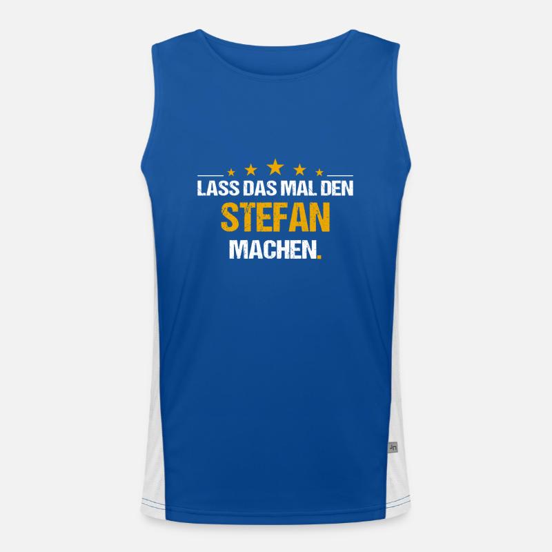 Lass das mal den Stefan machen Name Funktionelles Kontrast-Tank Top für Männer 