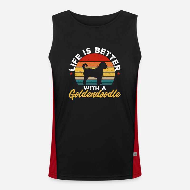 Goldendoodle Doodle Dog Men's Functional Contrast Tank Top 