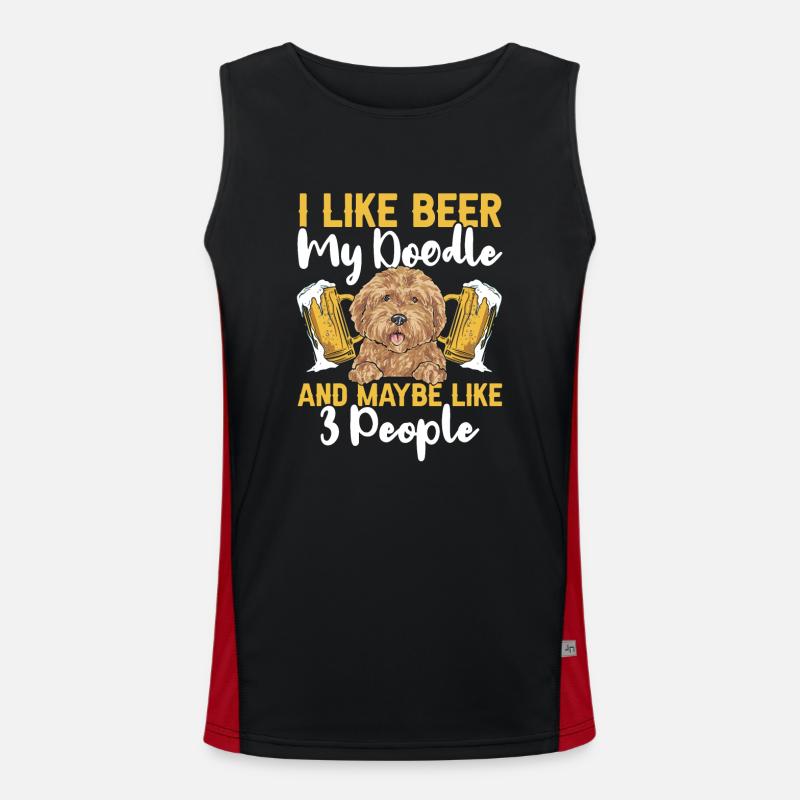 Goldendoodle Doodle Hund Funktionelles Kontrast-Tank Top für Männer 
