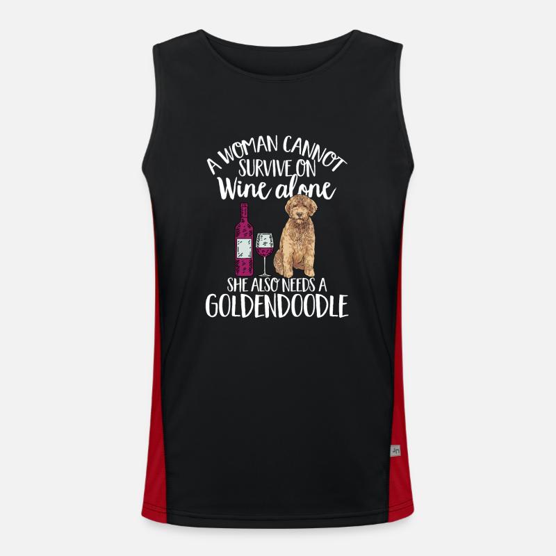 Goldendoodle Doodle Hund Funktionelles Kontrast-Tank Top für Männer 