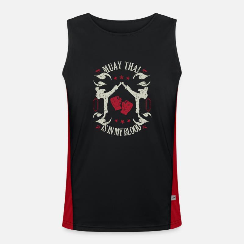 Muay Thai est dans mon cadeau de boxe thaïlandaise Blood Fighters Débardeur respirant contrasté Homme 