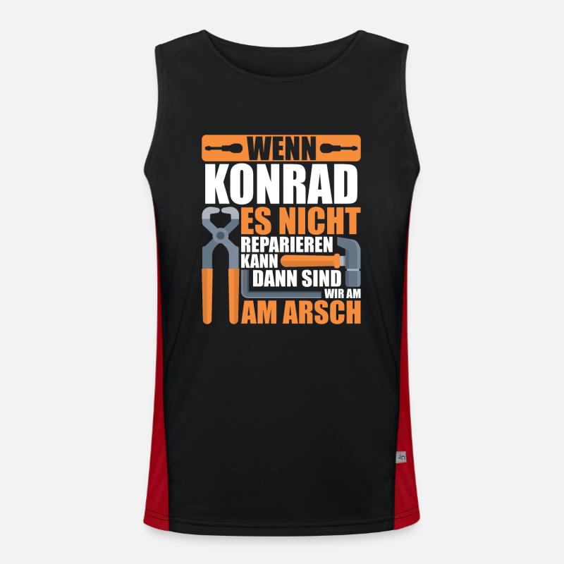 Vorname Konrad Name Geburtstag Geschenk Funktionelles Kontrast-Tank Top für Männer 