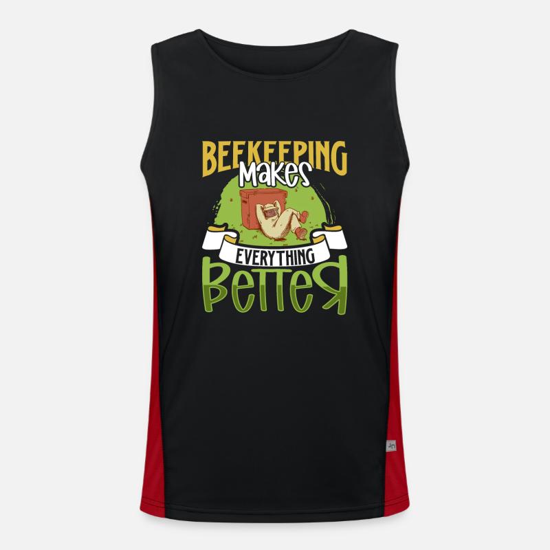 Honey Bee Beekeeping Beekeeper Honeybee Beekeeping Funktionelles Kontrast-Tank Top für Männer 