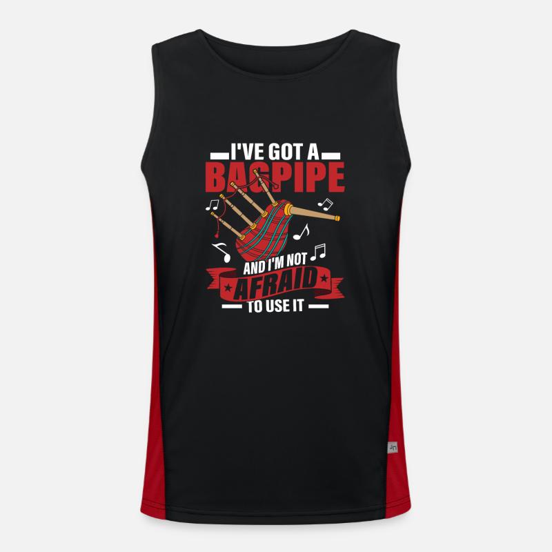 I've Got A Bagpipe And I'm Not Afraid To Use It Ba Funktionelles Kontrast-Tank Top für Männer 