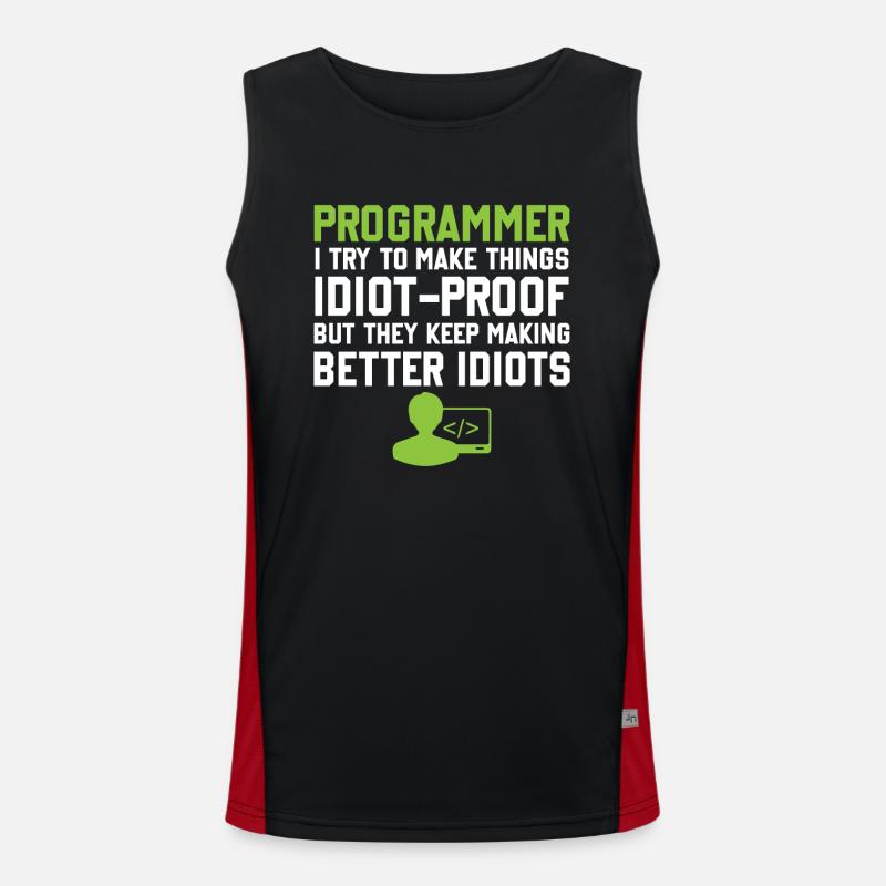 Programmation Slogan Développeur logiciel Informatique Eng Débardeur respirant contrasté Homme 
