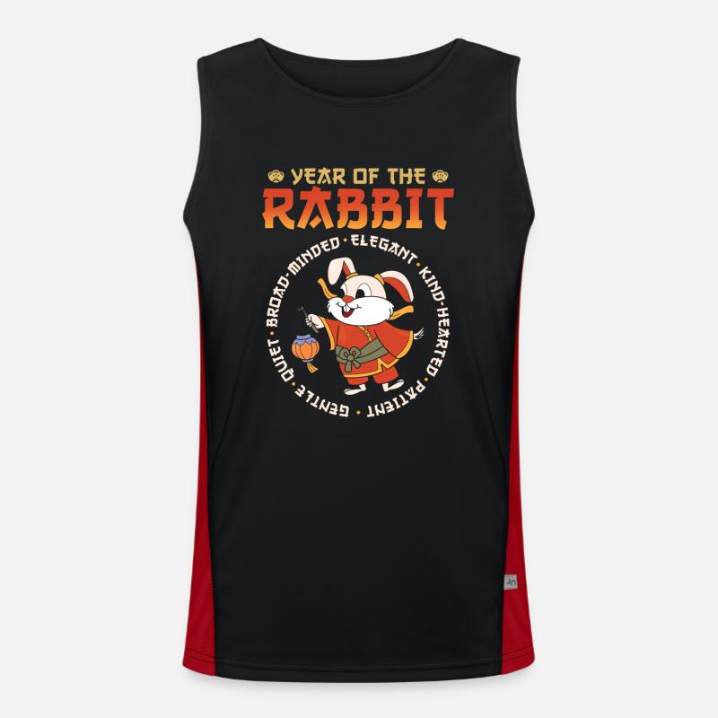 Hase Chinesisches Sternzeichen Funktionelles Kontrast-Tank Top für Männer 