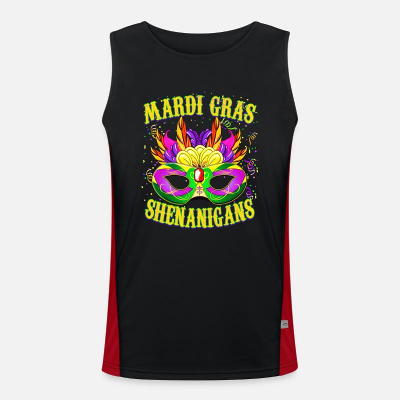 Mardi Gras Shenanigans - Lustiger Karneval Funktionelles Kontrast-Tank Top für Männer 
