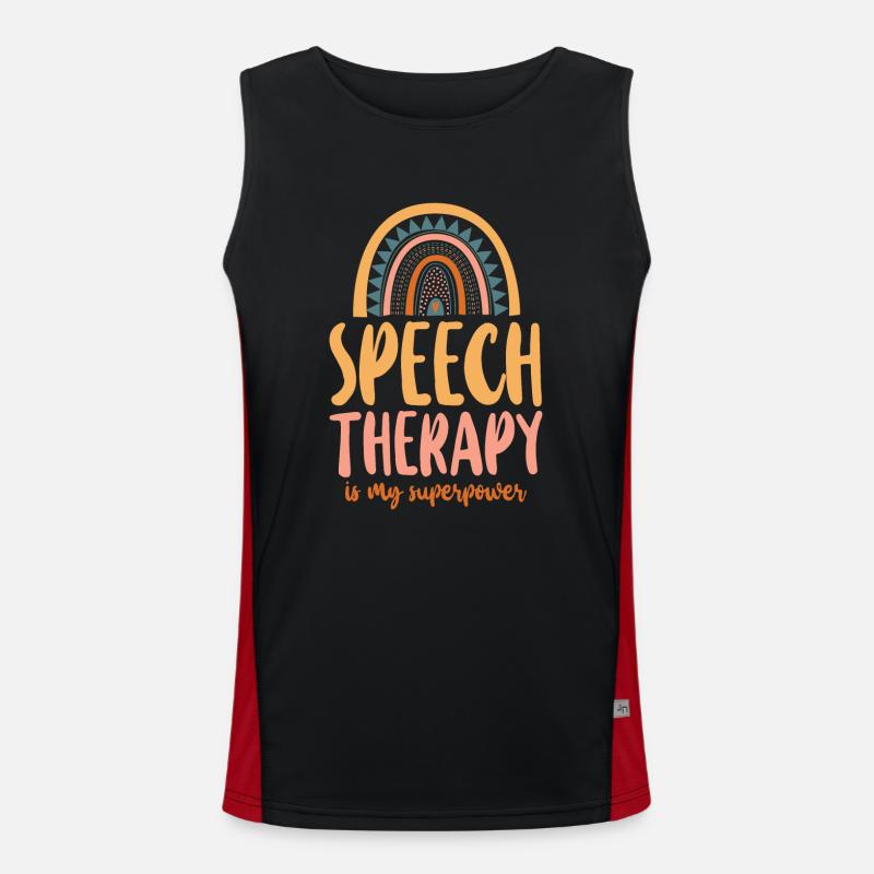 Speech Therapist Therapy Assistant - Men's Functional Contrast Tank Top  - black/red