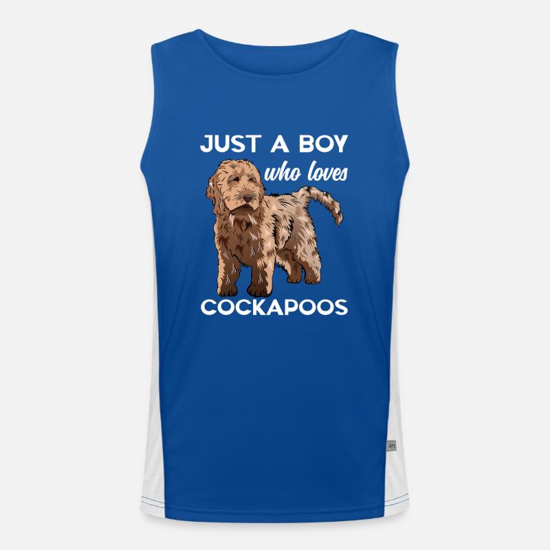 Cockapoo Hund Funktionelles Kontrast-Tank Top für Männer 