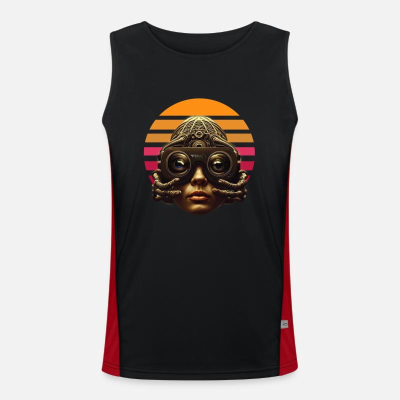 Virtual Reality Headset Future Men's Functional Contrast Tank Top 