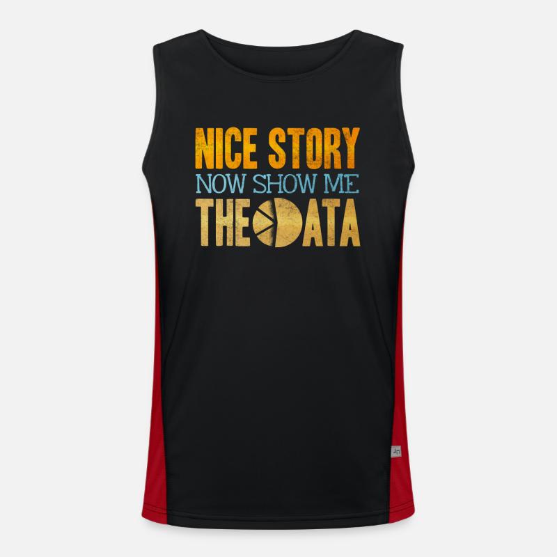 Data Analyst, Data Engineer - Men's Functional Contrast Tank Top  - black/red