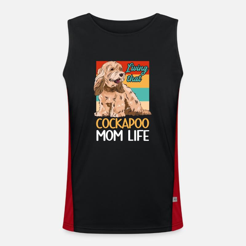 Cockapoo Hund Funktionelles Kontrast-Tank Top für Männer 
