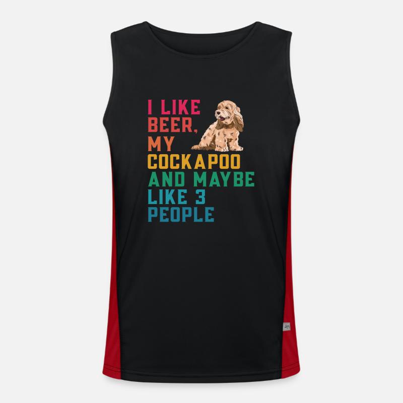 Cockapoo Hund Funktionelles Kontrast-Tank Top für Männer 
