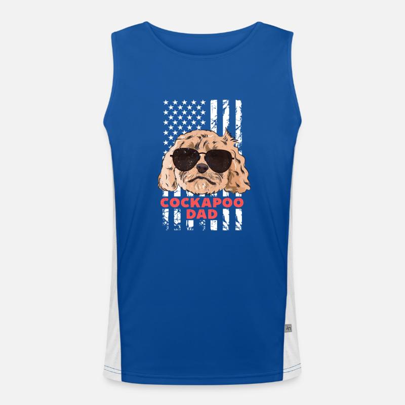 Cockapoo Hund Funktionelles Kontrast-Tank Top für Männer 