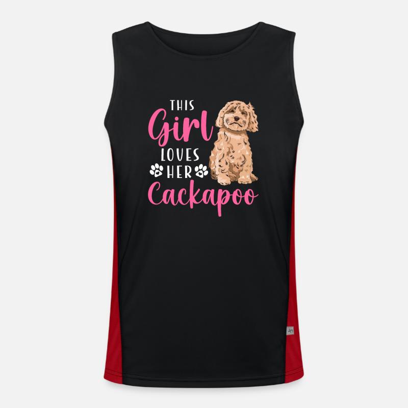 Cockapoo Hund Funktionelles Kontrast-Tank Top für Männer 