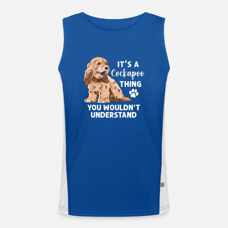 Cockapoo Hund Funktionelles Kontrast-Tank Top für Männer 