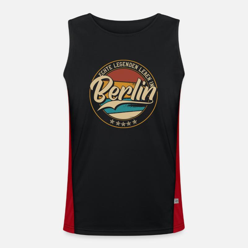 Berlin Echte Legenden leben in Berlin Funktionelles Kontrast-Tank Top für Männer 