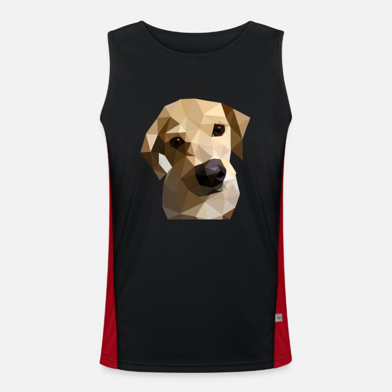 Low Poly Labrador Chien Débardeur respirant contrasté Homme 