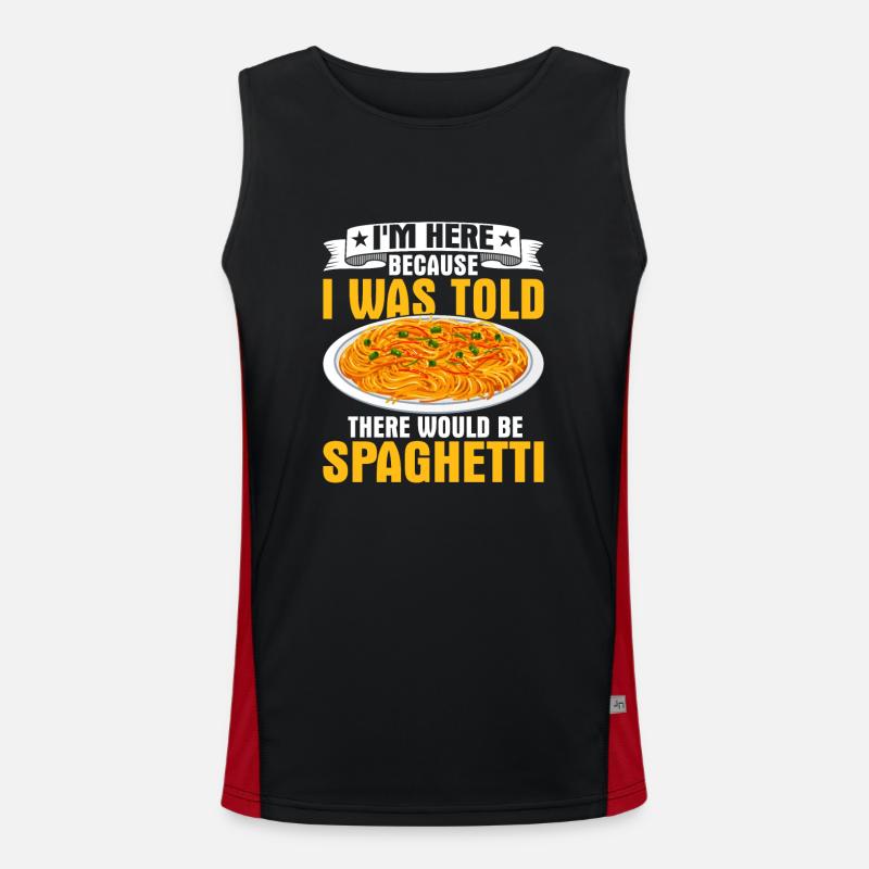 I'm Here Because I Was Told There Would Be Spaghet Funktionelles Kontrast-Tank Top für Männer 