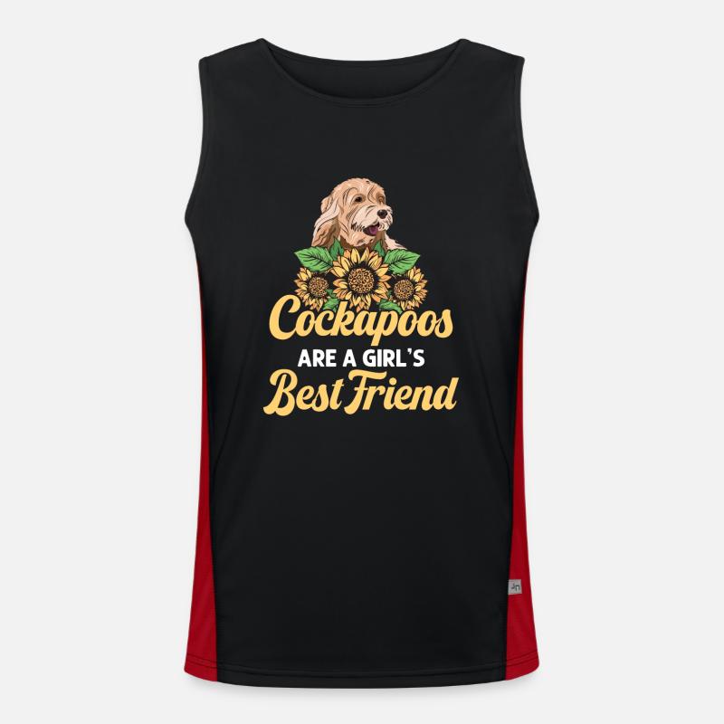 Cockapoo Hund Funktionelles Kontrast-Tank Top für Männer 