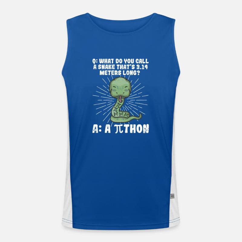 Python Schlange Pithon Pi Tag Symbol lustig Mathe Funktionelles Kontrast-Tank Top für Männer 