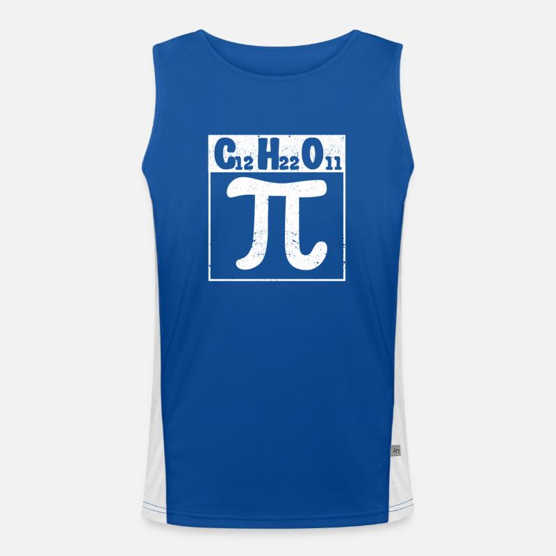 Pi Tag Sugar Symbol Formula Mathematics Teacher Chemi Men's Functional Contrast Tank Top 