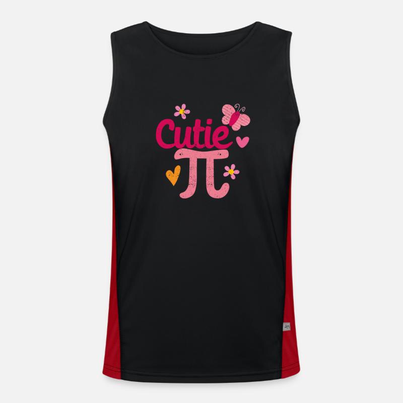 Cutie Pi Day Funny Cute Nerd Geek Pretty Math Men's Functional Contrast Tank Top 