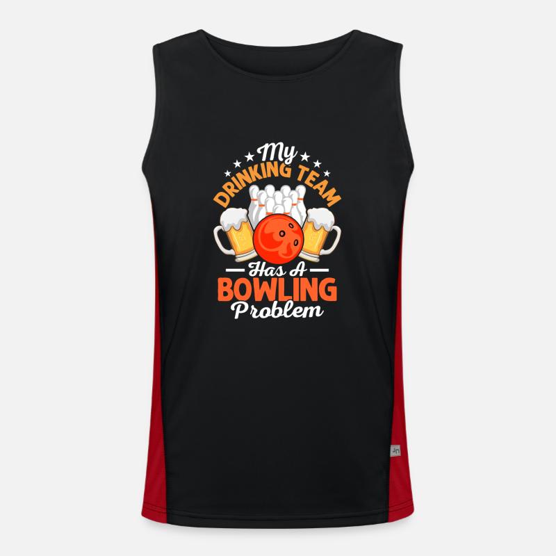 My Drinking Team Has A Bowling Problem Bowler Team Men's Functional Contrast Tank Top 