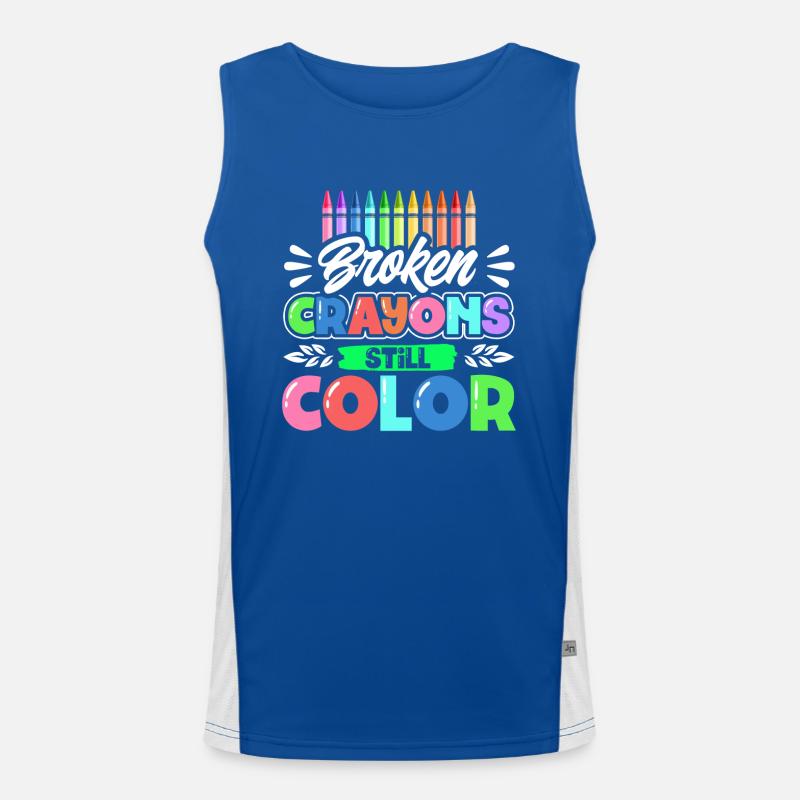 Broken Crayons Still Color Men's Functional Contrast Tank Top 