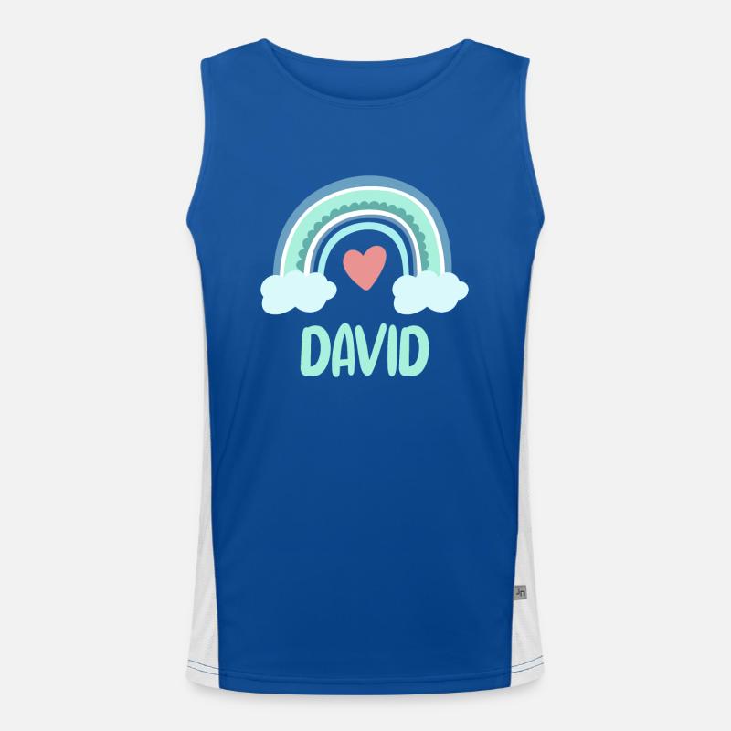 David Name Rainbow Baby Men's Functional Contrast Tank Top 