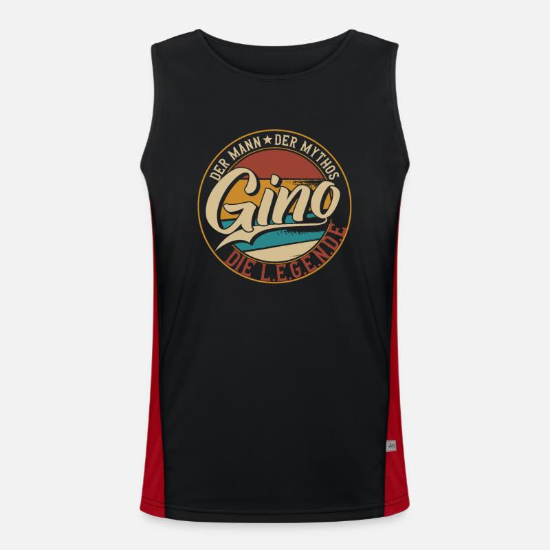 Gino Der Mann der Mythos die Legende Geschenk Funktionelles Kontrast-Tank Top für Männer 
