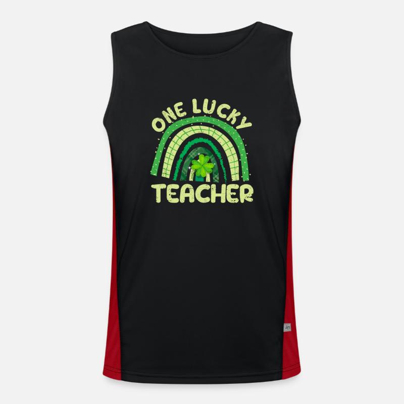St. Patrick's Day Shamrock Irish School Lucky Men's Functional Contrast Tank Top 
