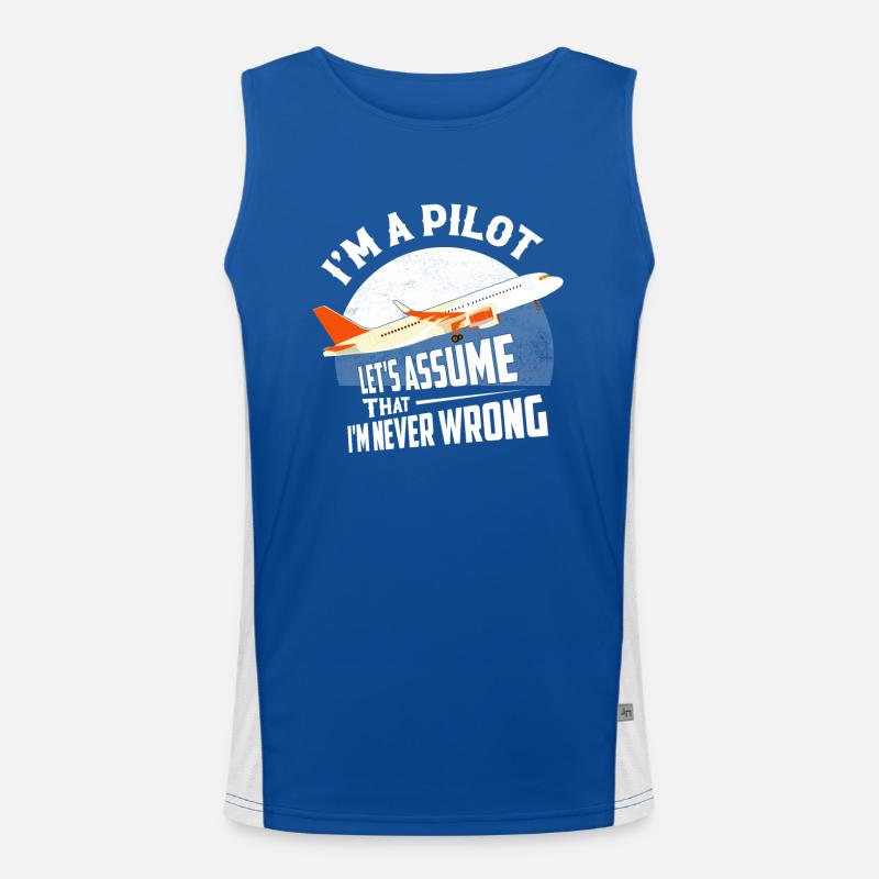 I'm A Pilot Let's Assume That I'm Never Wrong Avia Men's Functional Contrast Tank Top 