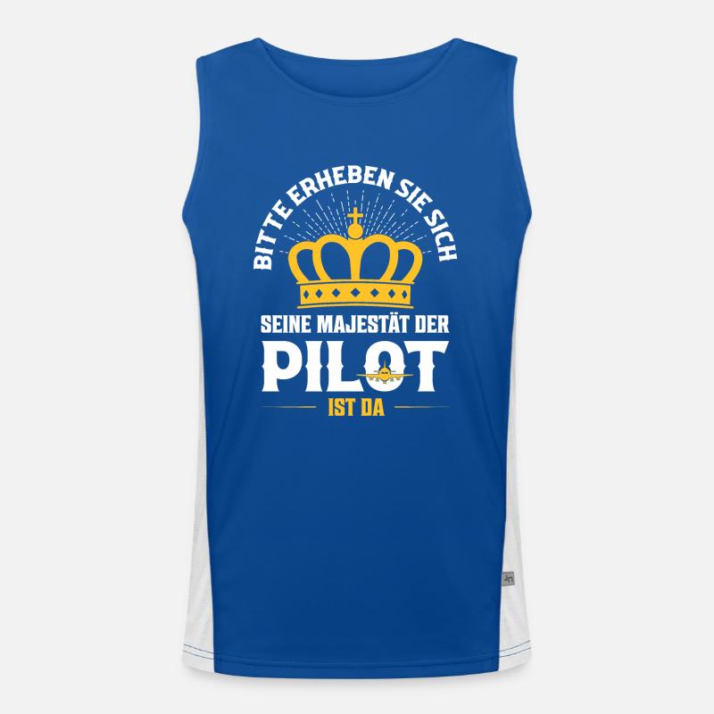 Bitte erheben Sie sich Seine Majestät der Pilot is Funktionelles Kontrast-Tank Top für Männer 