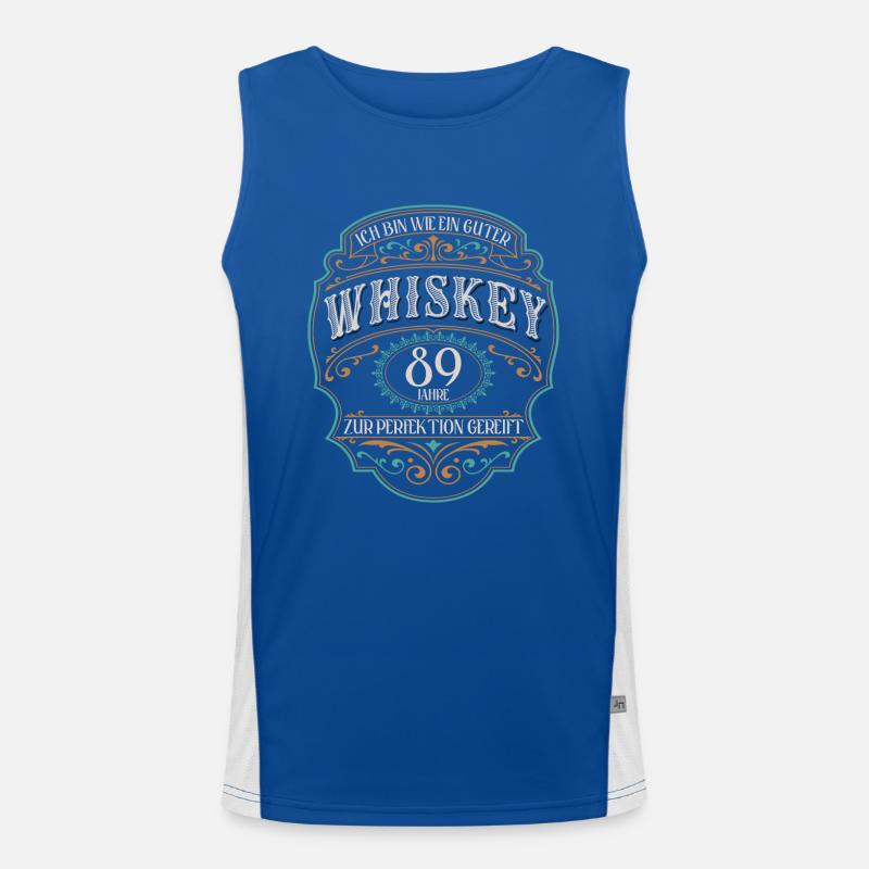 89 Jahre bin guter Whisky Whiskey 89. Geburtstag Funktionelles Kontrast-Tank Top für Männer 