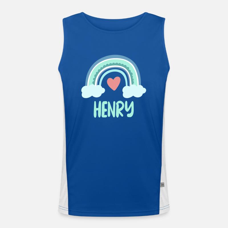 Henry Name Regenbogen Baby Funktionelles Kontrast-Tank Top für Männer 