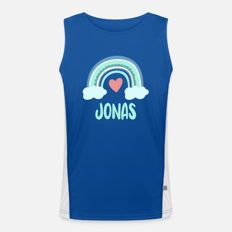 Jonas Name Regenbogen Baby Funktionelles Kontrast-Tank Top für Männer 