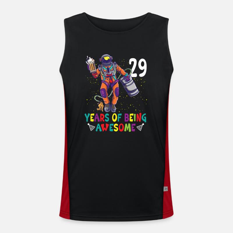 29th Birthday Astronaut Astronomy Solar System Funktionelles Kontrast-Tank Top für Männer 