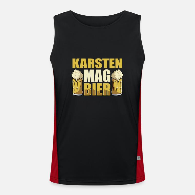 Karsten mag Bier Name Geburtstag Funktionelles Kontrast-Tank Top für Männer 